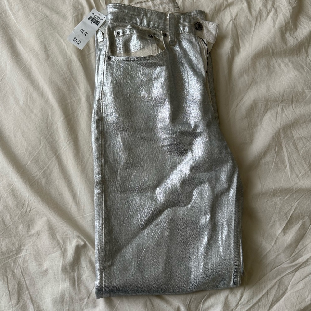 Abercrombie & Fitch The ‘90s relaxed Jean high-rise curve love - SILVER METALLIC